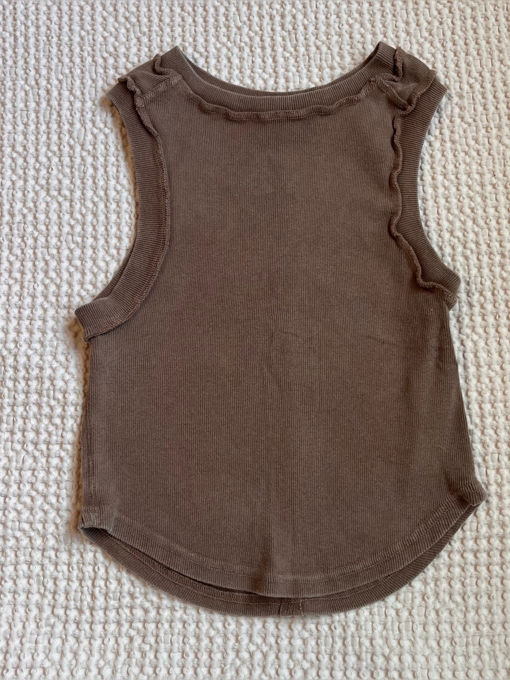 Vintage Threads Brown Tank Top Size M Cotton Raw Seams